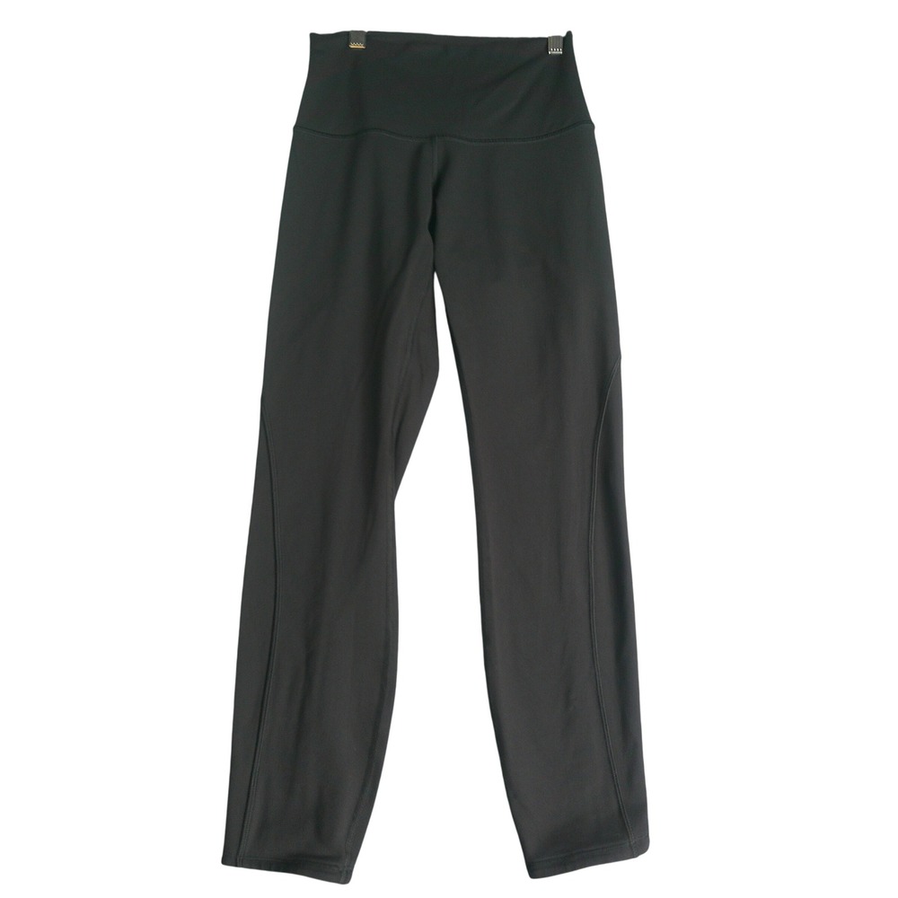 Lululemon Women's Black High Rise Cropped Leggings Size 6 Yoga Tights Mesh Seam